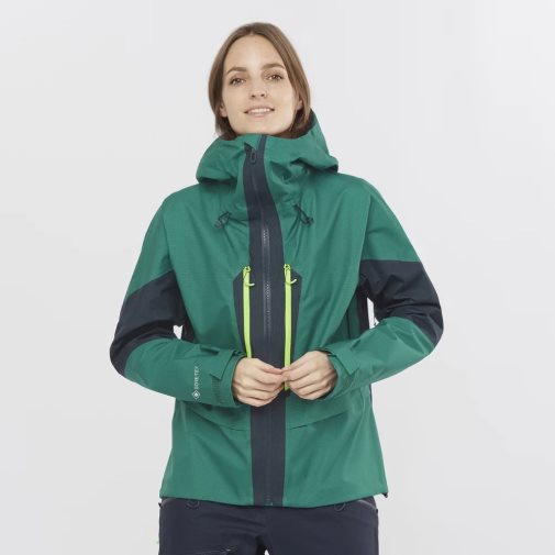 Casacos De Concha Salomon Outpeak GTX 3L Feminino Verdes Azul Marinho | PT W94368